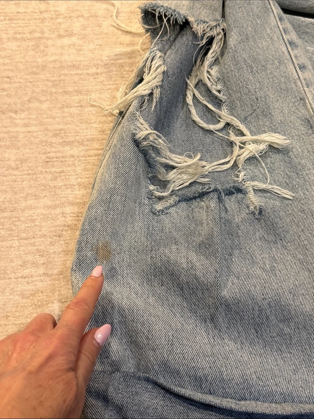 Retrofete Light Wash Distressed Wide Leg Jeans size 26 - Picture 12 of 12